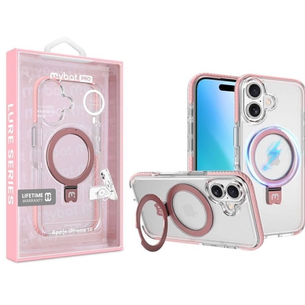 MyBat Pro Lure Series Case w/ MagSafe Kickstand Ring for Apple iPhone 16 - Pink